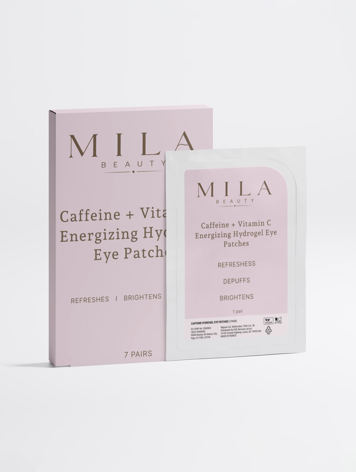 Hydrogel-øyemasker med koffein og vitamin C