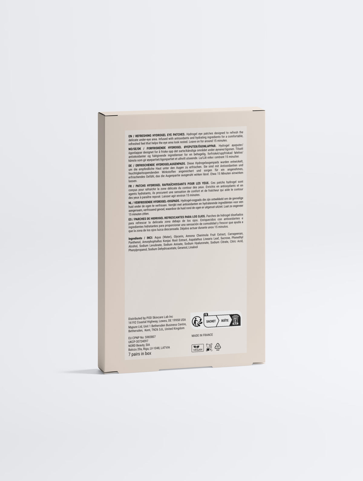 Kjølende hydrogel-øyemasker – 7 par